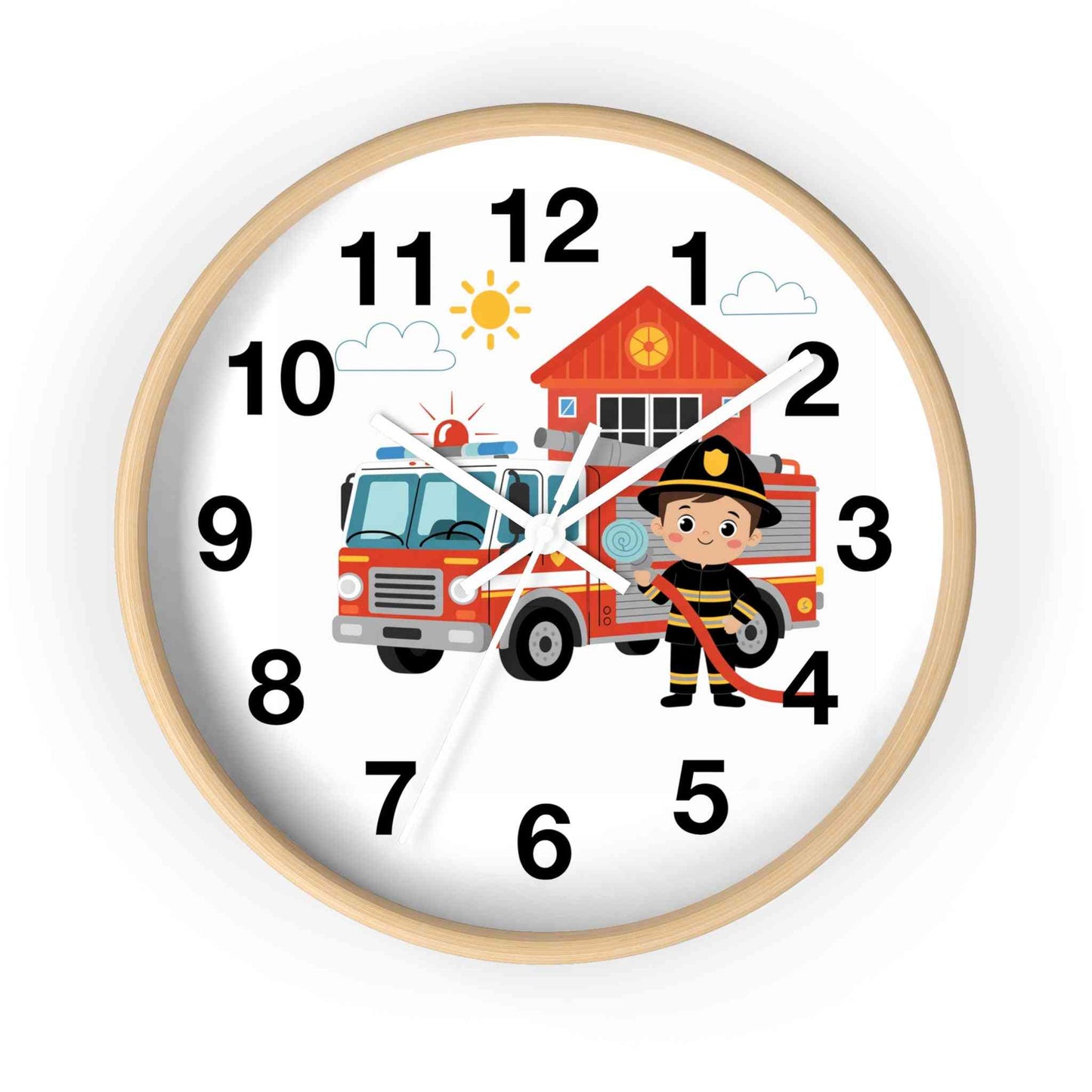 Personalized Fire Truck Wall Clock