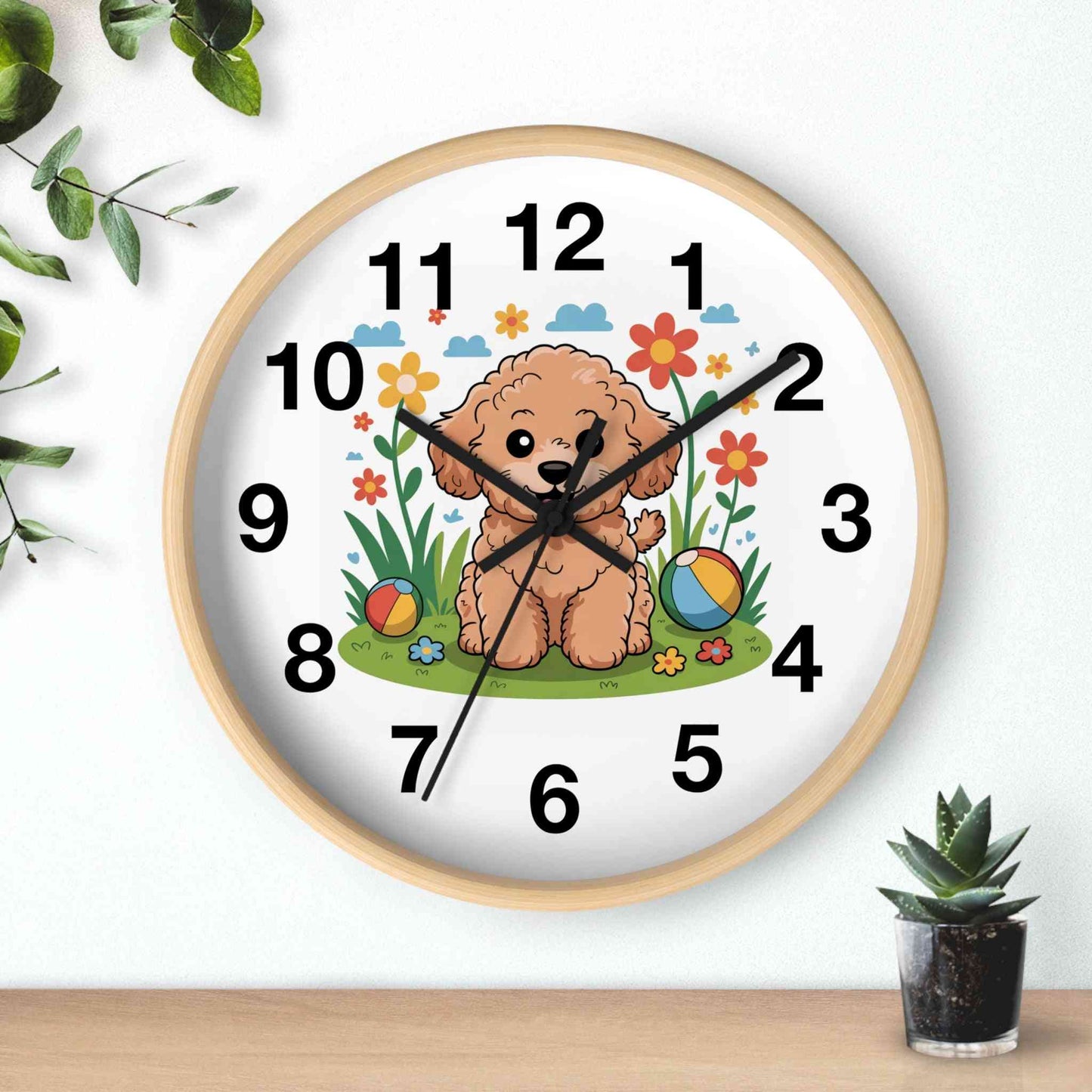 Personalized Poodle Dog Wall Clock