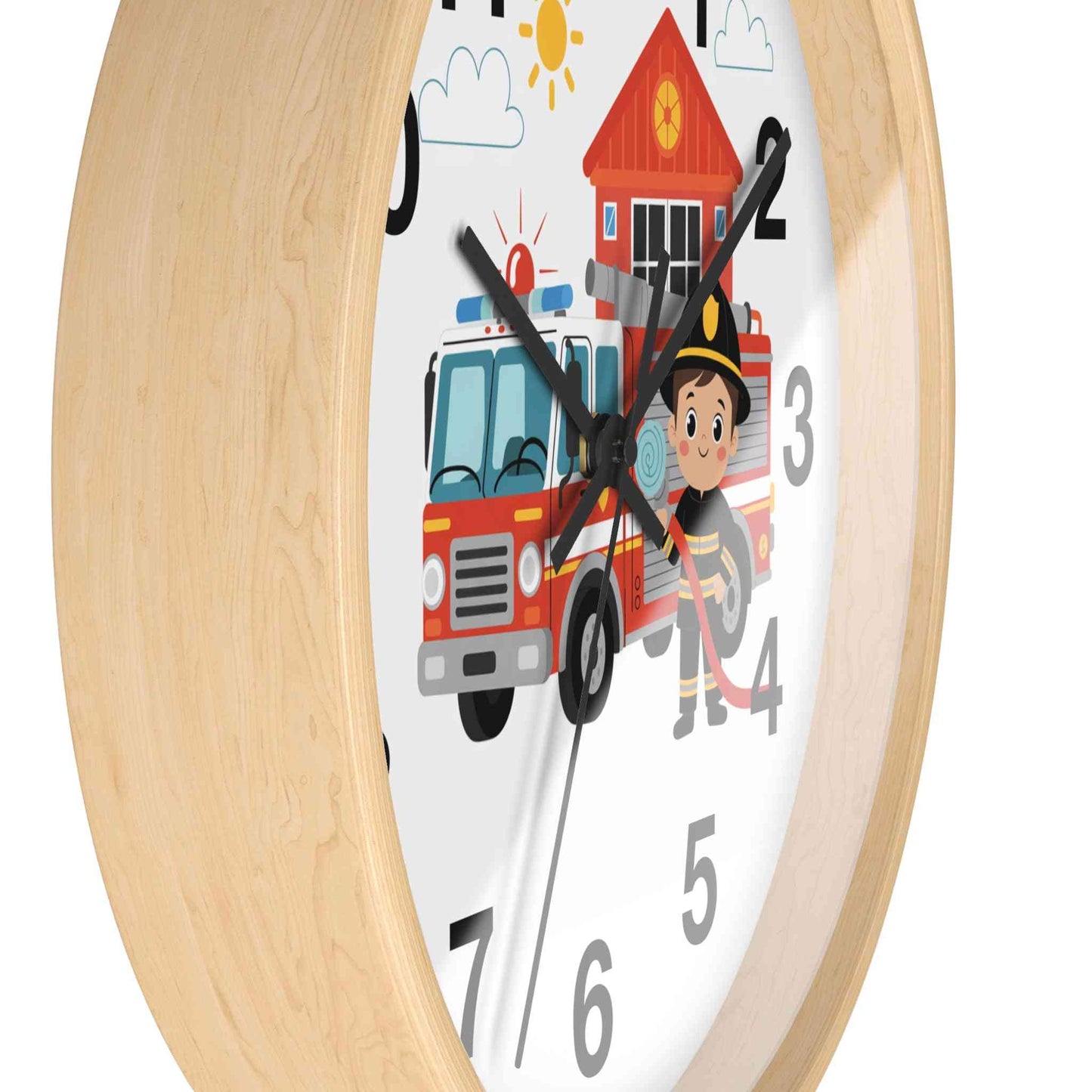 Personalized Fire Truck Wall Clock