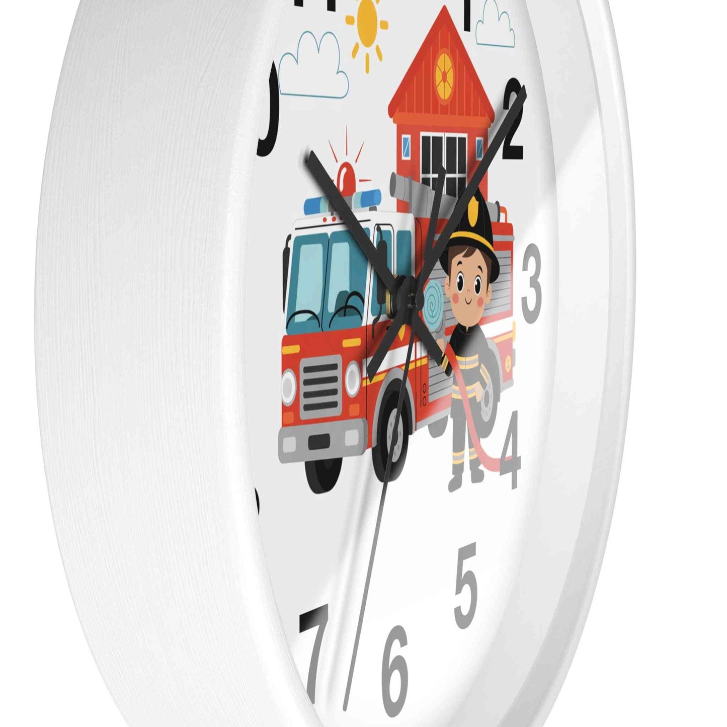 Personalized Fire Truck Wall Clock
