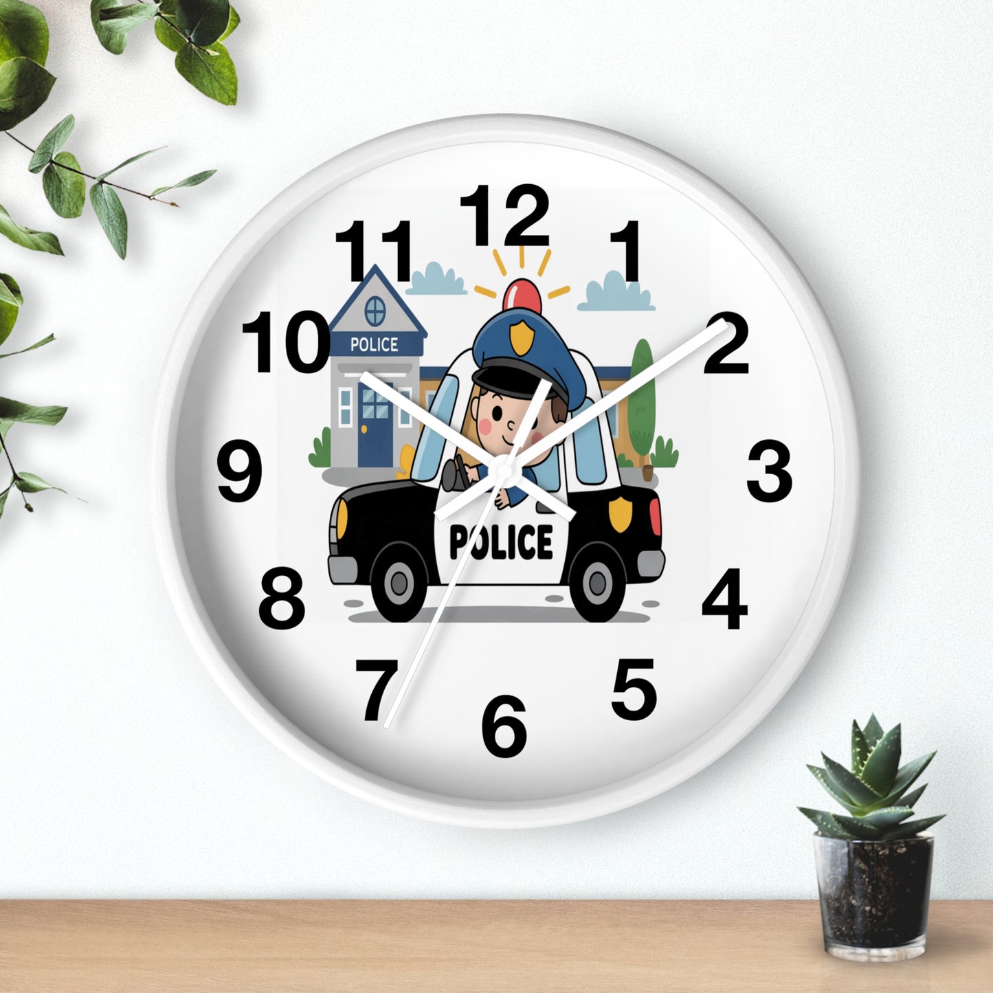 Personalized Police Car Wall Clock