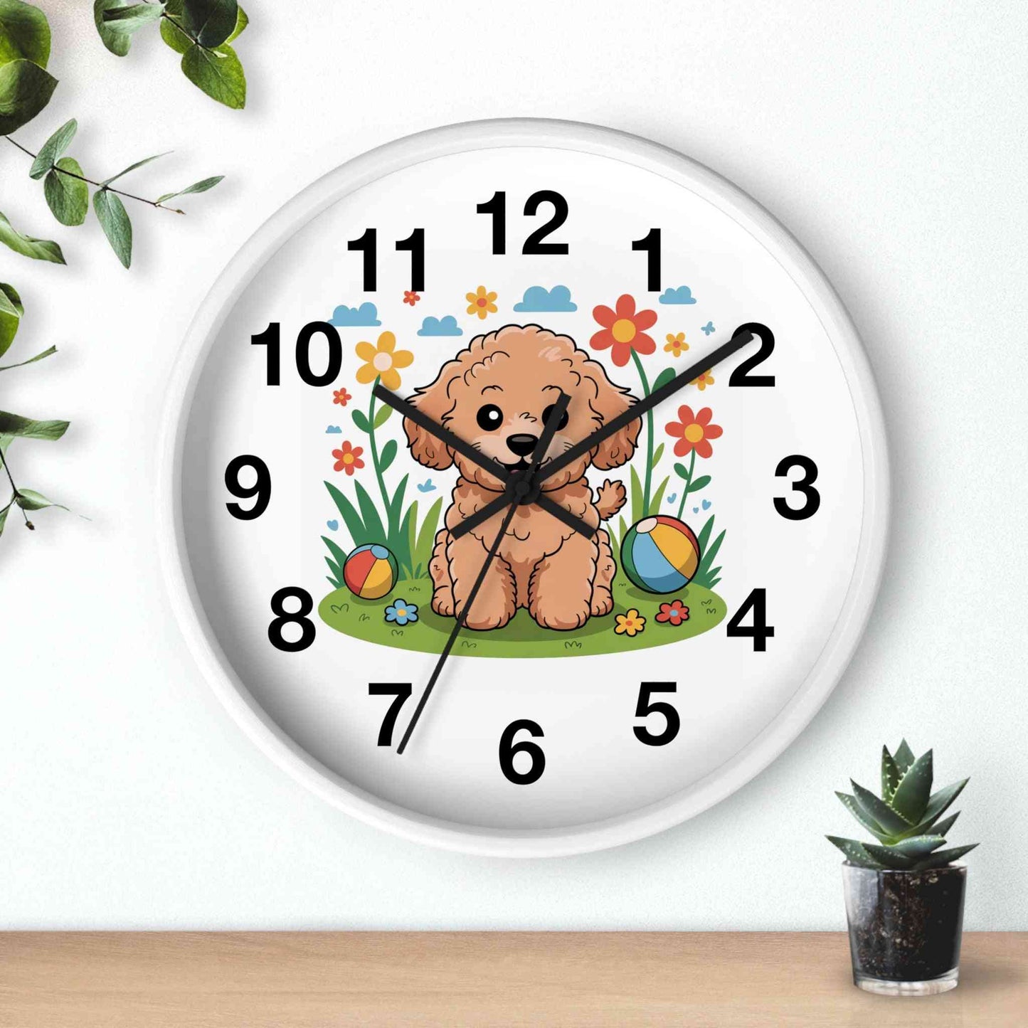 Personalized Poodle Dog Wall Clock