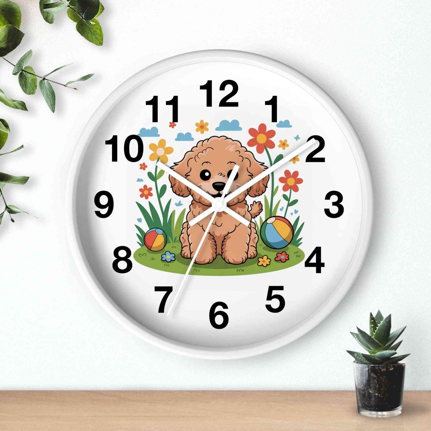Personalized Poodle Dog Wall Clock