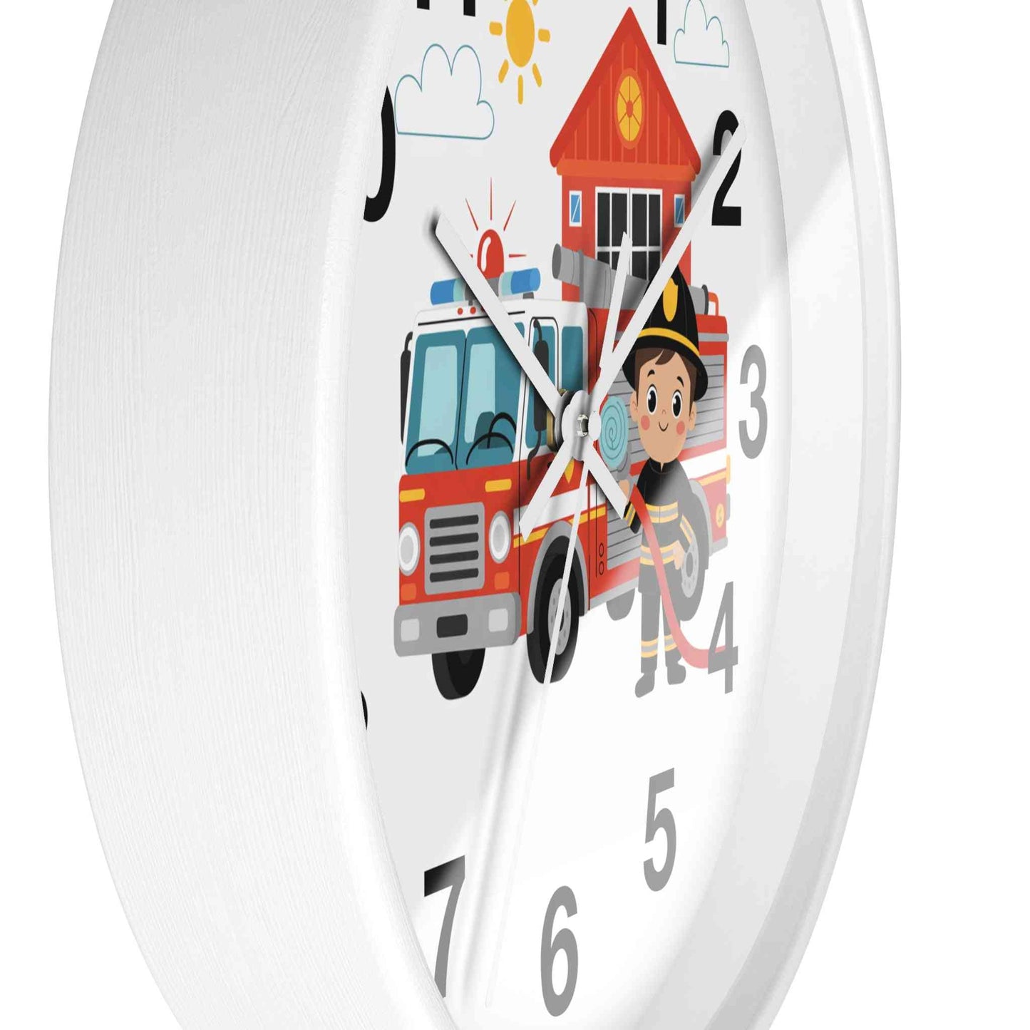 Personalized Fire Truck Wall Clock