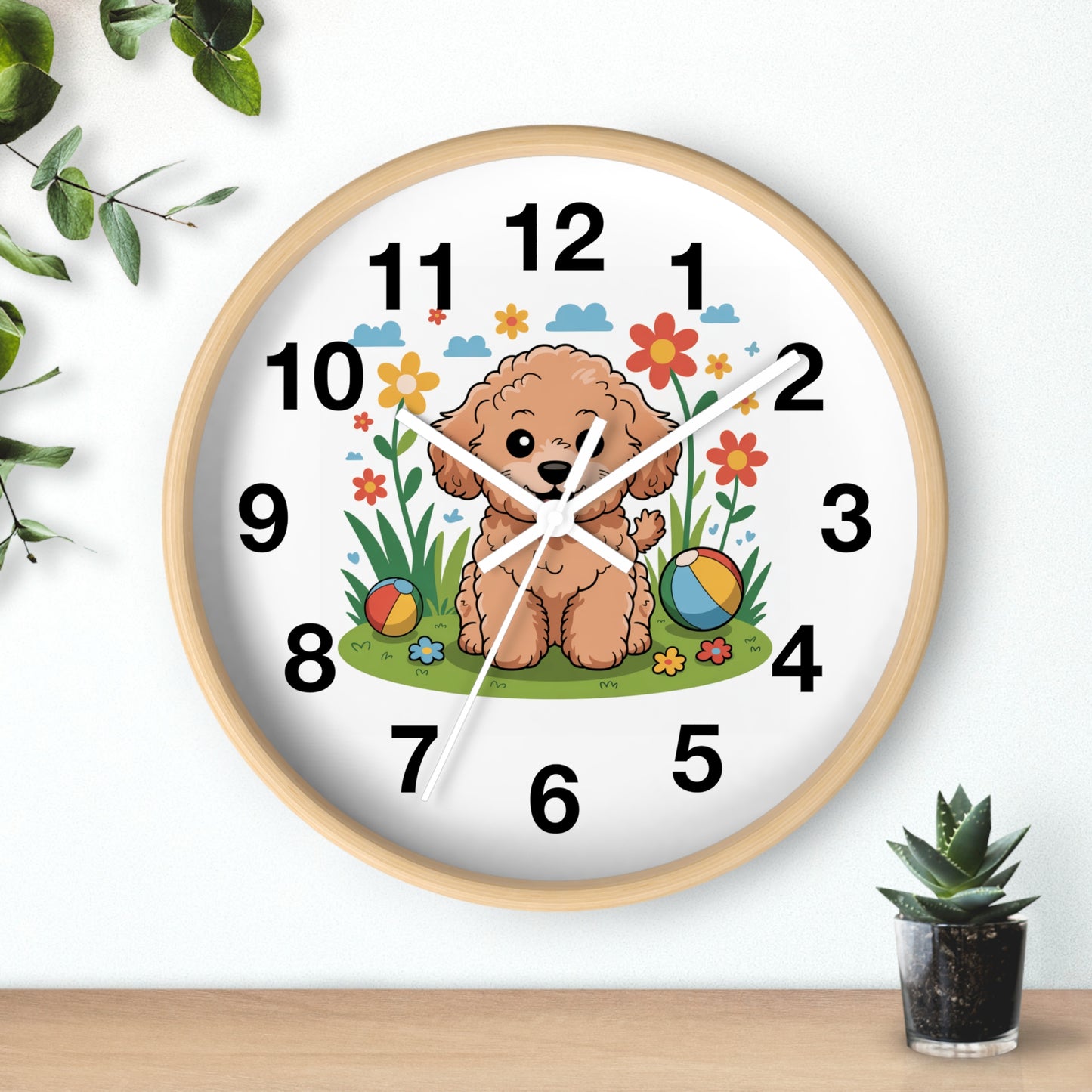 Personalized Poodle Dog Wall Clock
