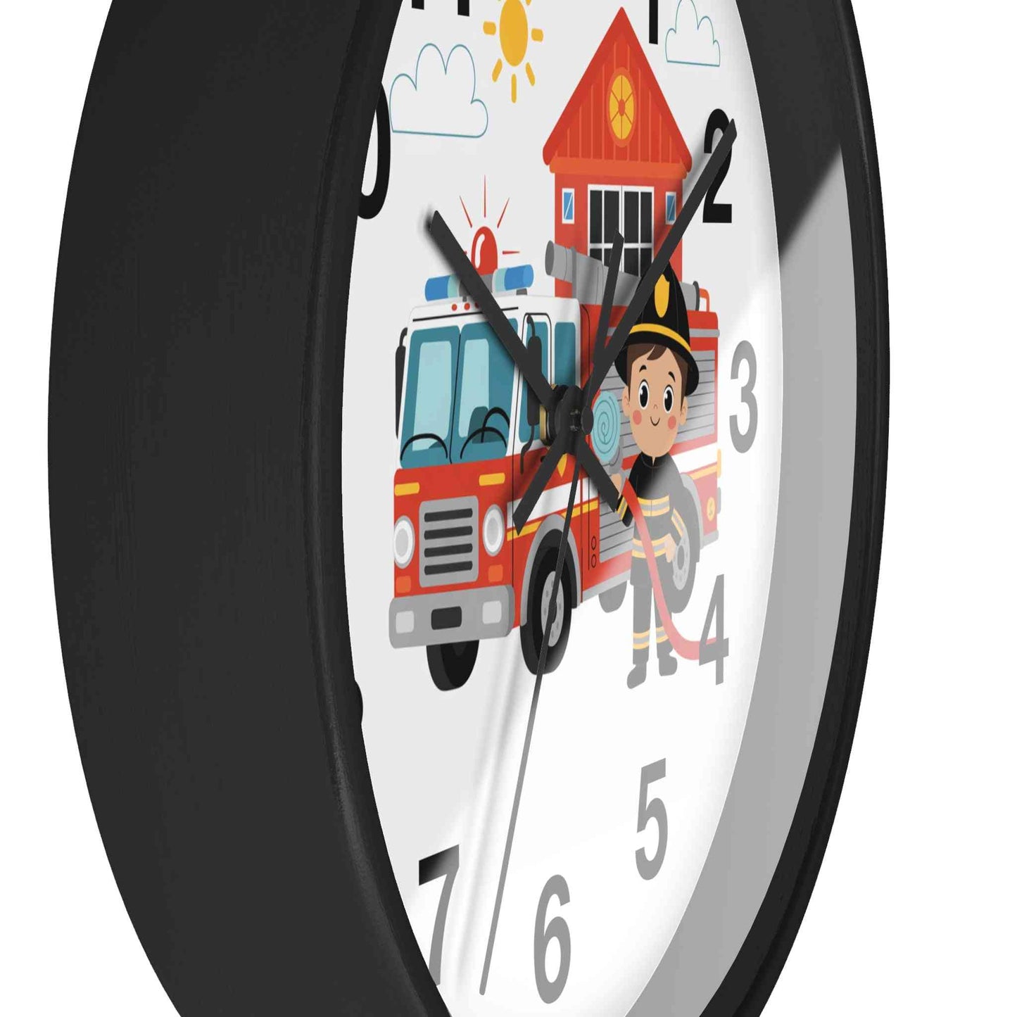 Personalized Fire Truck Wall Clock