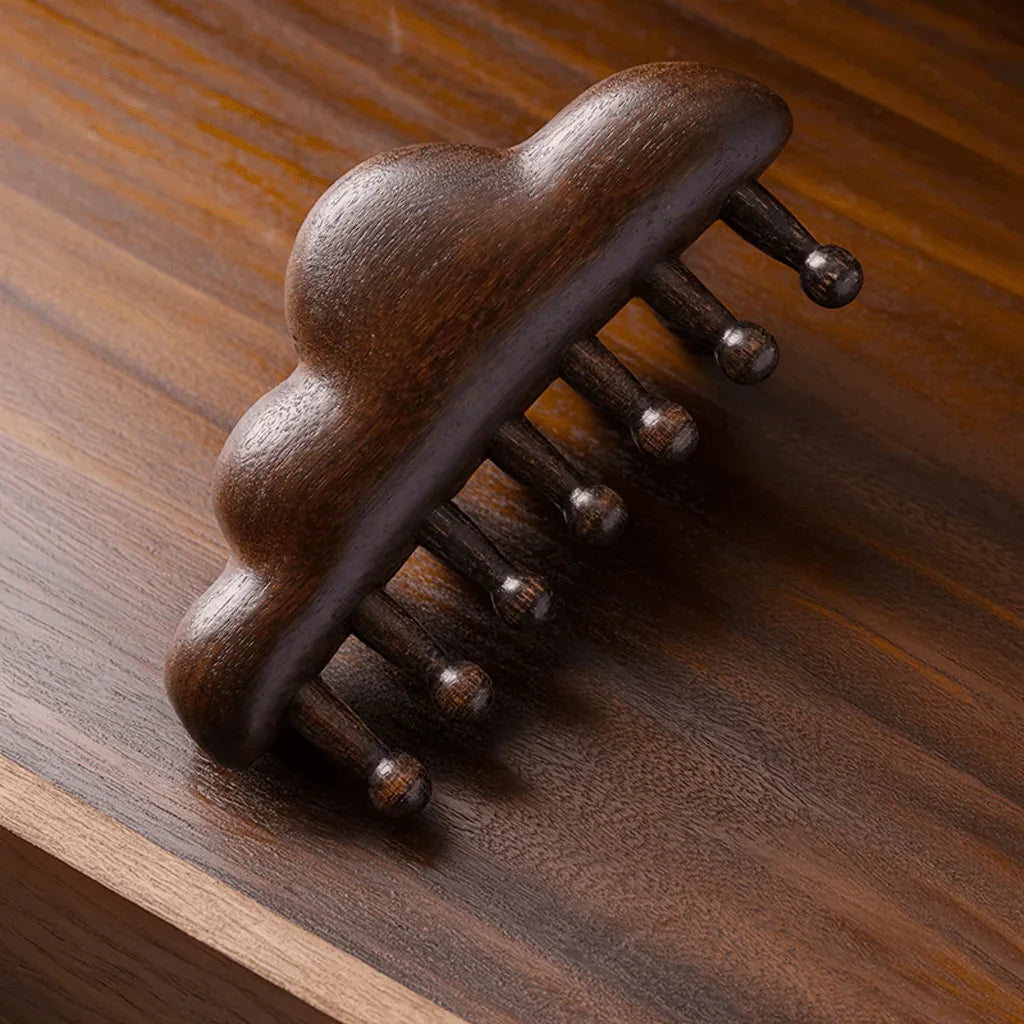 Cloud Shape Sandalwood Gua Sha Comb and Scrapping Massager