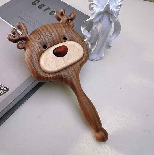 Reindeer Black Walnut Wood Paddle Detangling Brush