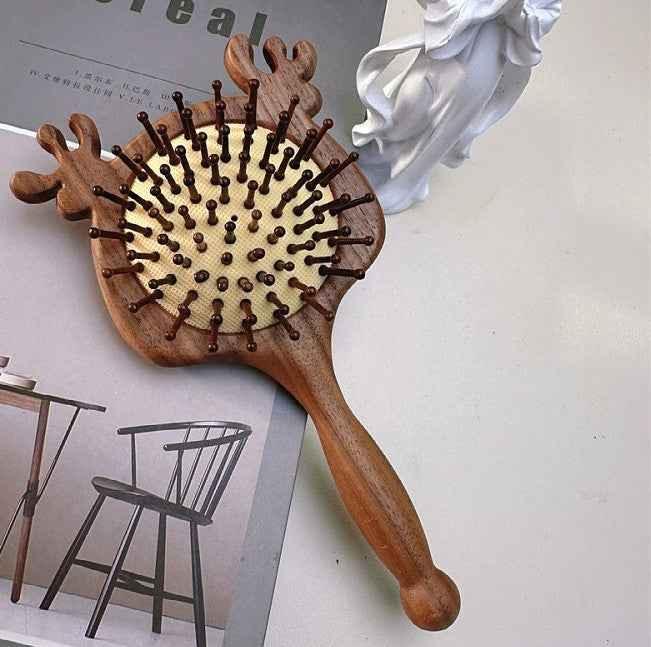 Reindeer Black Walnut Wood Paddle Detangling Brush