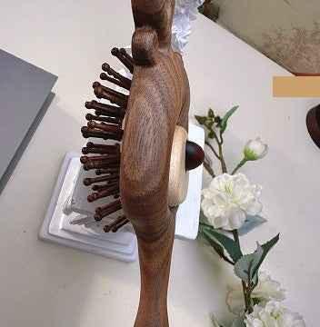 Reindeer Black Walnut Wood Paddle Detangling Brush