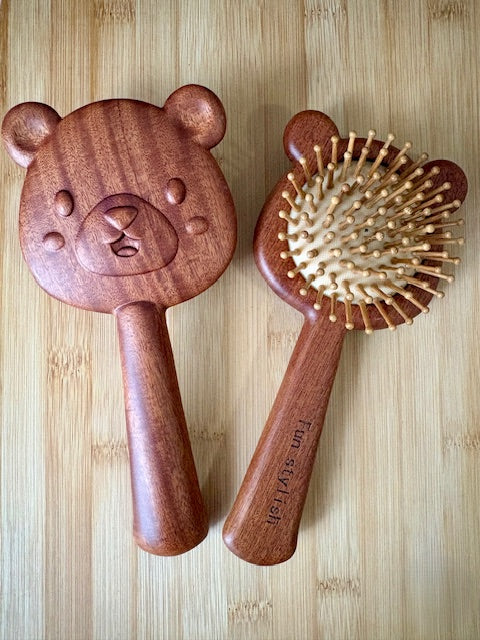 Bear Wooden Paddle Detangling Brush