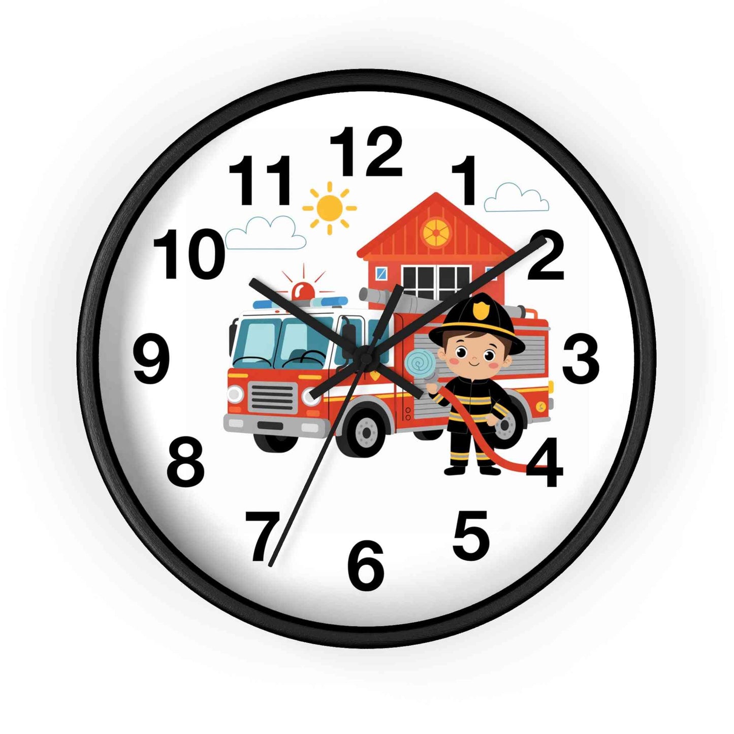 Personalized Fire Truck Wall Clock