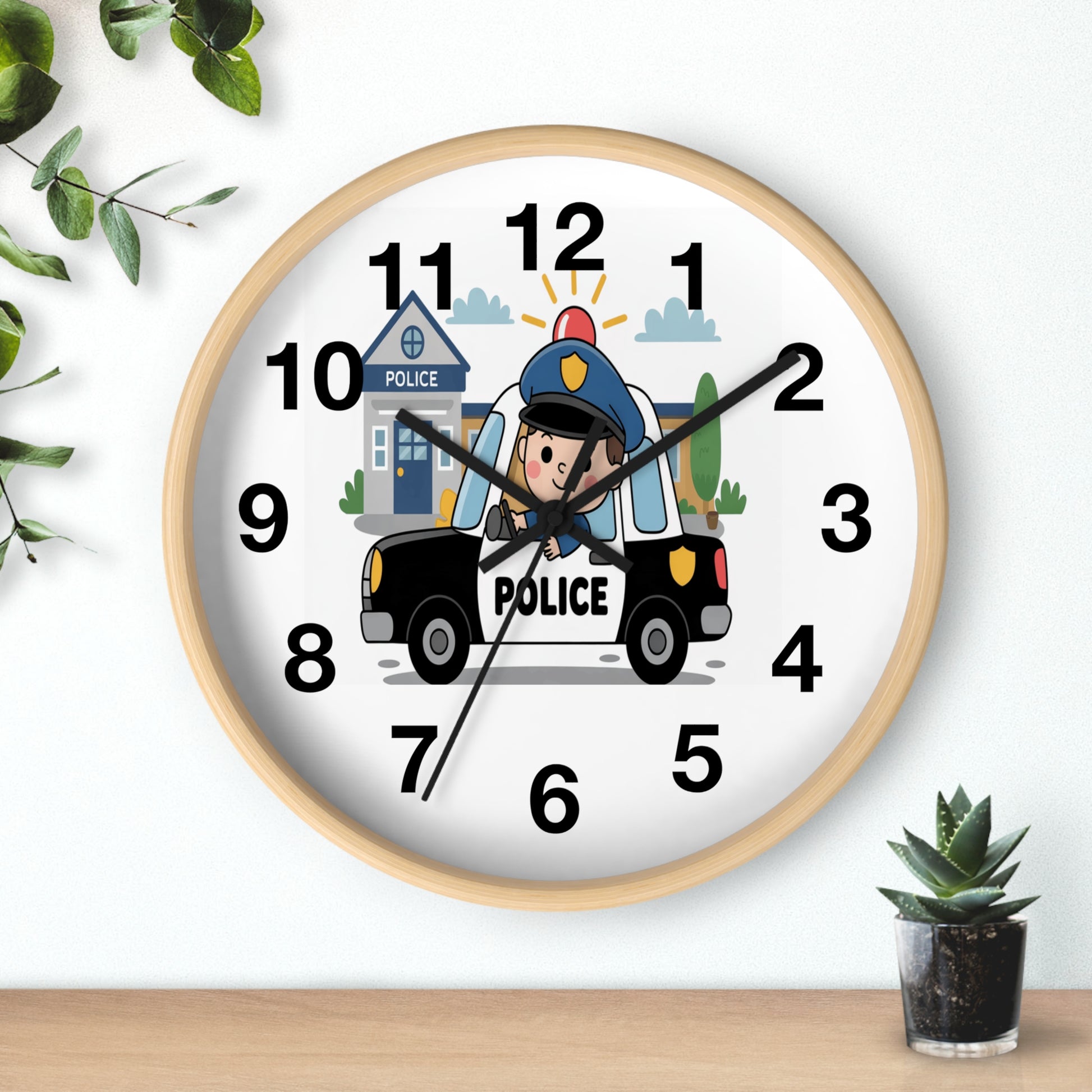 Personalized Police Car Wall Clock