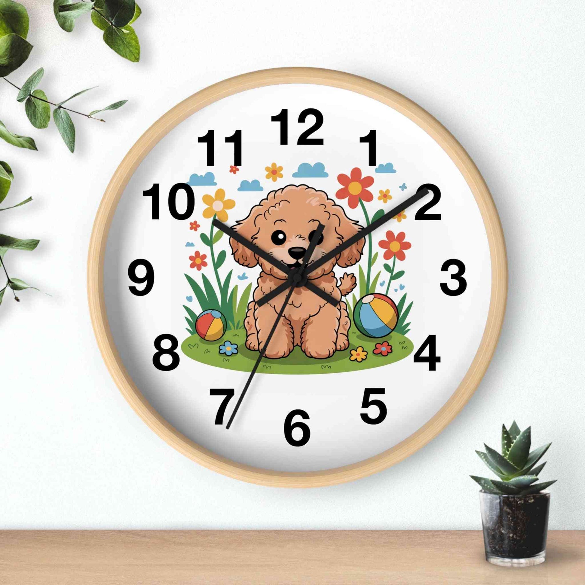 Personalized Poodle Dog Wall Clock 