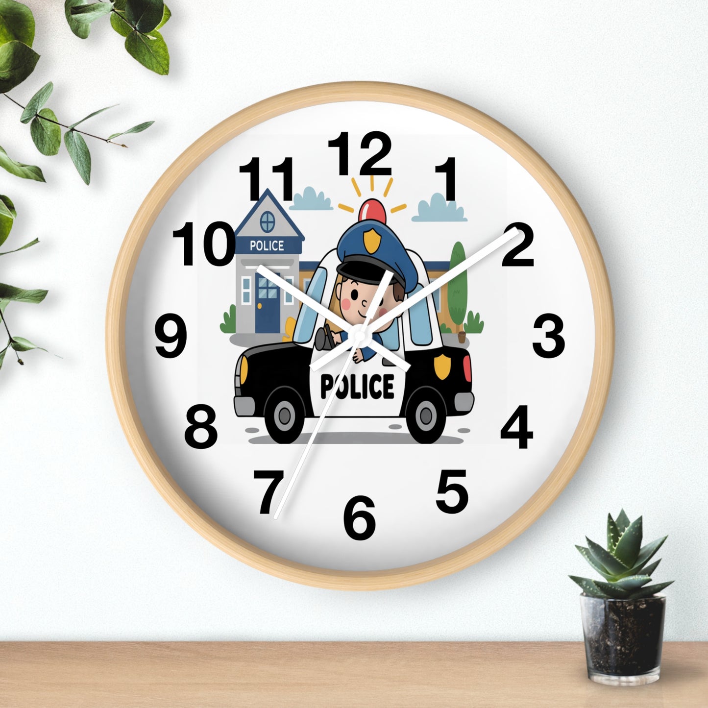 Personalized Police Car Wall Clock