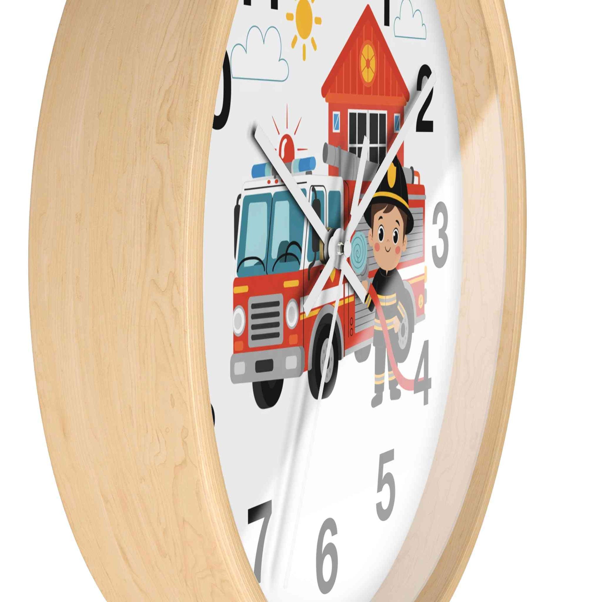 Personalized Fire Truck Wall Clock