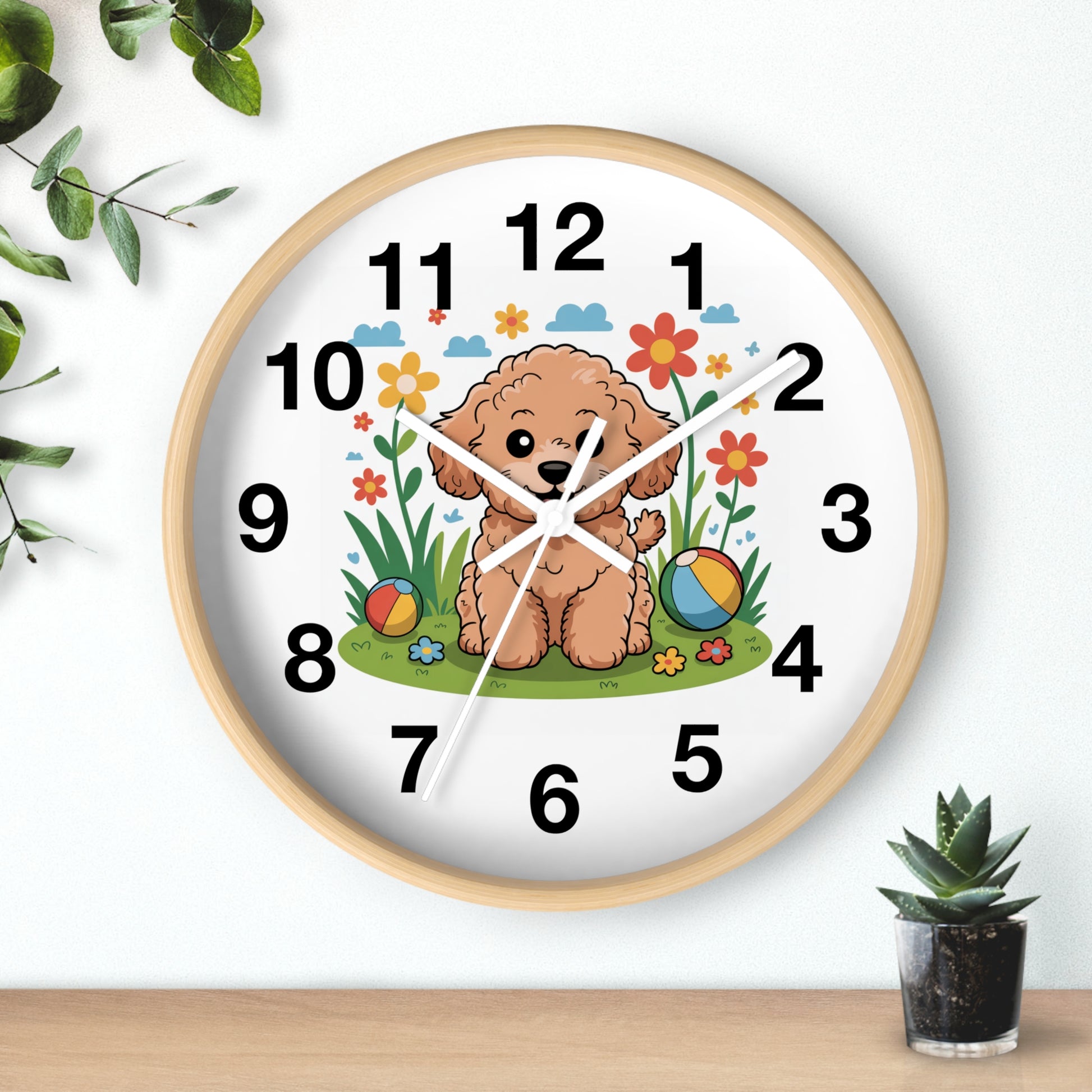 Personalized Poodle Dog Wall Clock 
