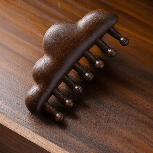 Cloud Shape Sandalwood Gua Sha Comb and Scrapping Massager