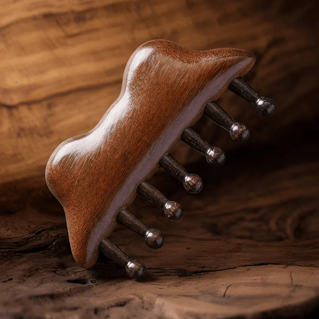 Frog Sandalwood Gua Sha Comb and Scrapping Massager