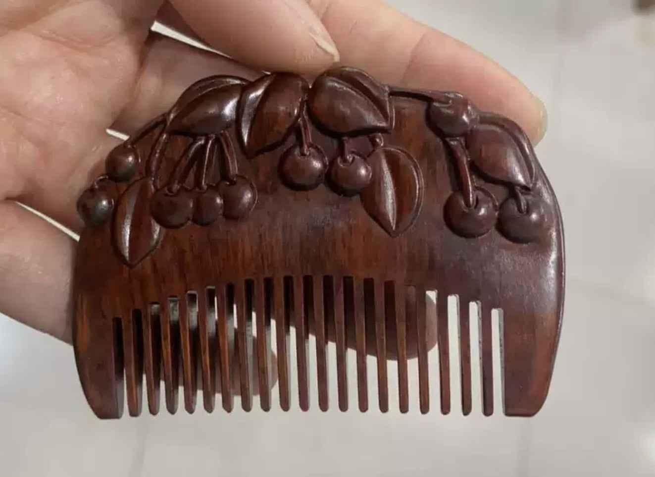 Cherry Sandalwood  Hair Comb