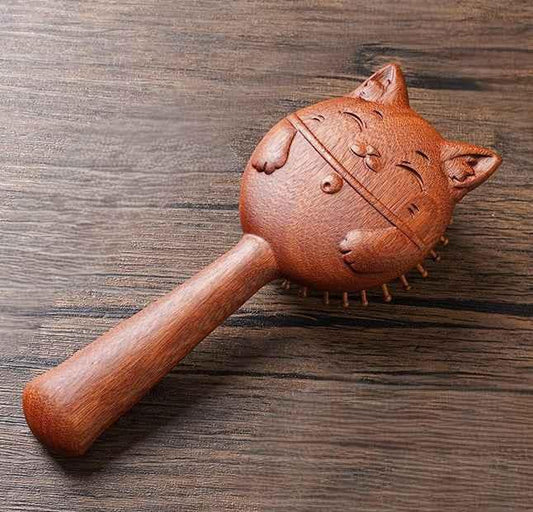 Lucky Cat Sandalwood Paddle Detangling Brush