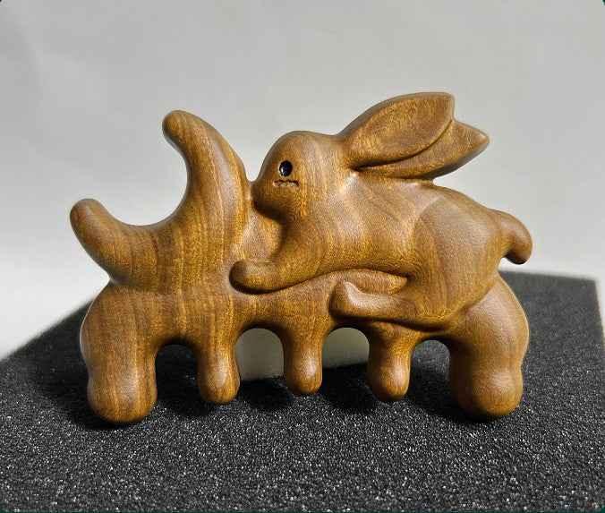 Rabbit Sandalwood Gua Sha Comb and Scrapping Massager