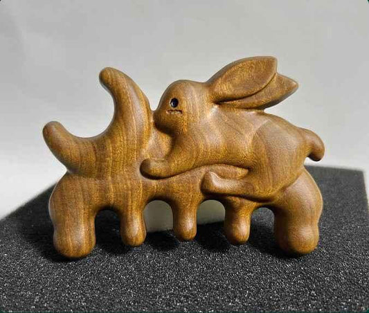 Rabbit Sandalwood Gua Sha Comb and Scrapping Massager