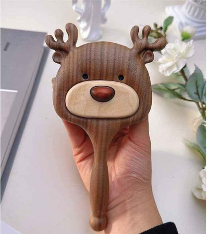 Reindeer Black Walnut Wood Paddle Detangling Brush