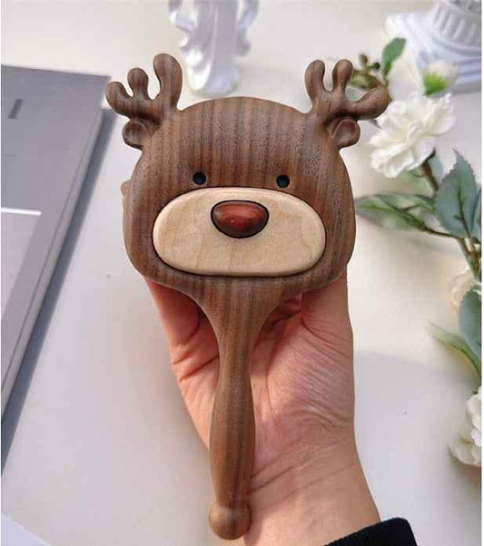 Reindeer Black Walnut Wood Paddle Detangling Brush
