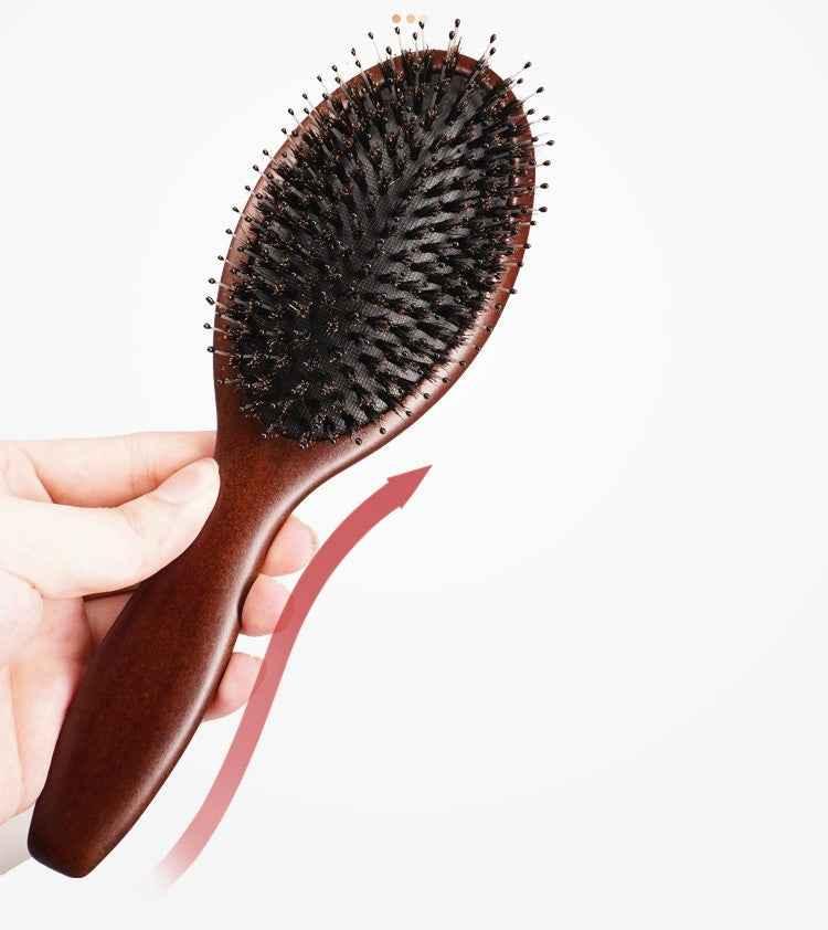Beechwood Hairbrush with Boar and Nylon Bristles