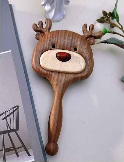 Reindeer Black Walnut Wood Paddle Detangling Brush