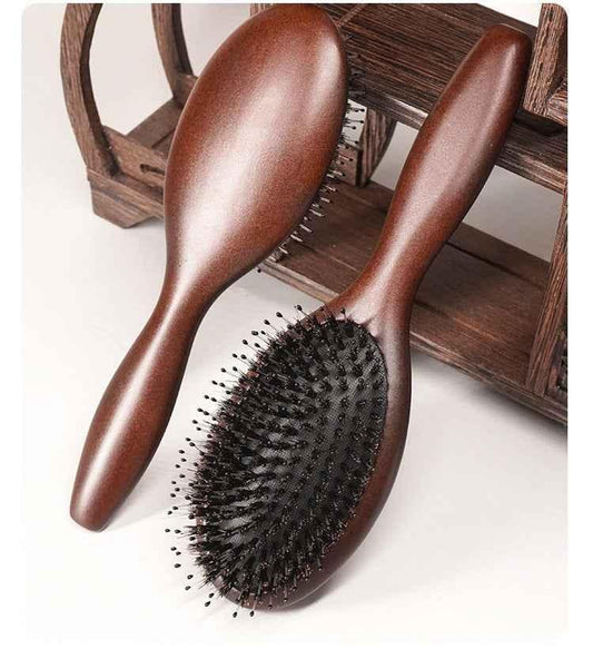 Beechwood Hairbrush with Boar and Nylon Bristles