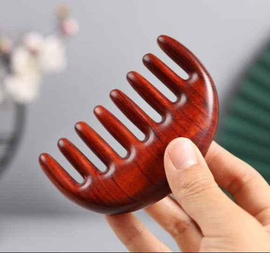 Purple Sandalwood Half-Moon Gua Sha Comb