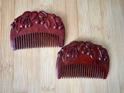 Cherry Sandalwood Hair Comb