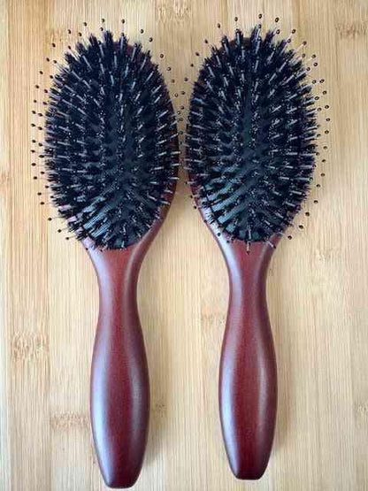 Beechwood Hairbrush with Boar and Nylon Bristles
