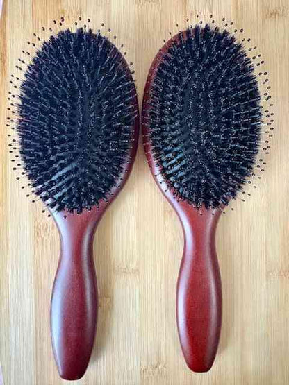 Beechwood Hairbrush with Boar and Nylon Bristles