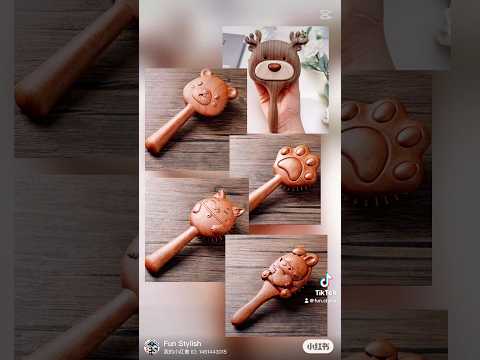 Cartoon Animal Wooden Paddle Detangling Brush